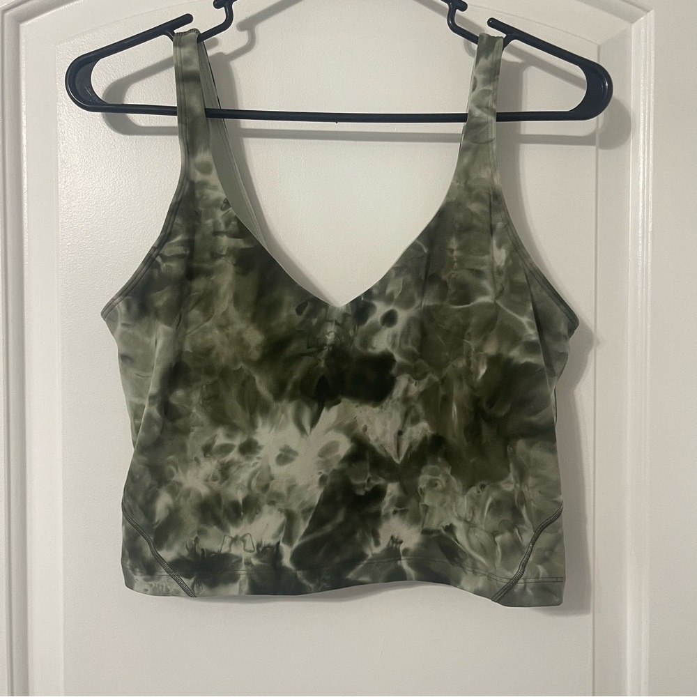 Lululemon Align Tank Top Diamond Dye Light Sage Army Green Dark Olive Size 12